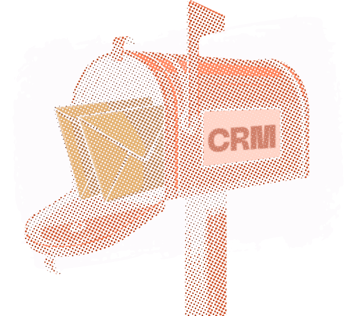 Почтовый ящик с надписью CRM